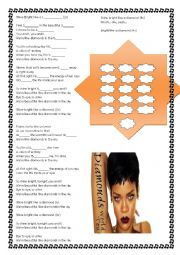 English Worksheet: rihanna diamond