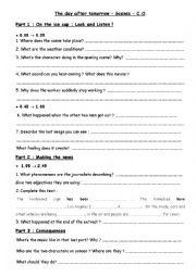English Worksheet: The day after tomorrow 