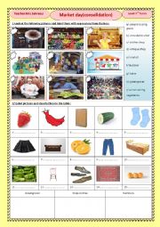 English Worksheet: market day (consolidation)