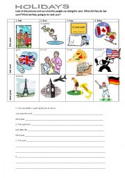 English Worksheet: Tenses in context- present continuous, simple past, going-to future
