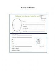 English Worksheet: Personal Identification