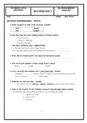 English Worksheet: Mid -term test 2 for Second form students