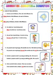 English Worksheet: GRAMMAR TIME - CONNECTORS VS CONJUNCTIONS