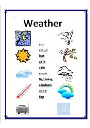 English Worksheet: The weather - a matching activity