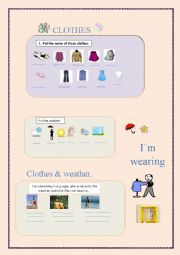 English Worksheet: clothes and weather