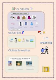 English Worksheet: clothes and weather