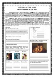 English Worksheet: Adjectives the lord of the rings