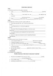 English Worksheet: Conditionals and vocabulary