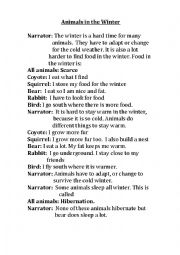 English Worksheet: Animals In WInter Vocabulary Play