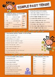 English Worksheet: PAST SIMPLE - activities for beginners + KEY