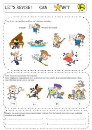 English Worksheet: Talents - can and cant exercises