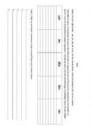 English Worksheet: TEST PREFIXES