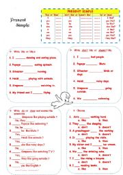 English Worksheet: simple present tense