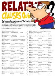 English Worksheet: Relative Clauses Quiz