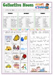 English Worksheet: Collective Nouns