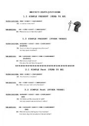 English Worksheet: How to Create Questions in Present, Past, and Future Tenses