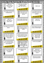 English Worksheet: Crime -speaking cards