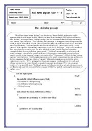 English Worksheet: Mid-term English Test N 2(bac )