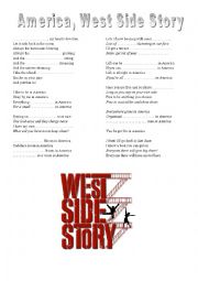 English Worksheet: West Side Story, America