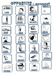 English Worksheet: Opposites connect two lines