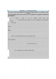 English Worksheet: Writing about immigration