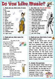 English Worksheet: Do You Like Music?