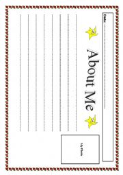 English Worksheet: writing about you + family spelling quiz 