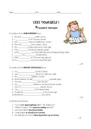 PRESENT TENSE TEST