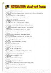 English Worksheet: rephrasing mixed verbal tenses