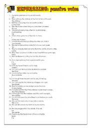 English Worksheet: rephrasing passive