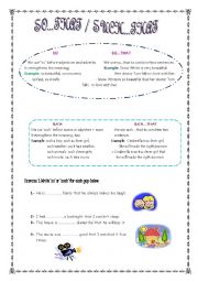 English Worksheet: so...that & such...that