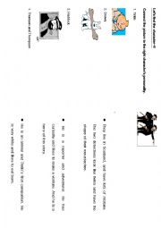 English Worksheet: tintin´s main characters