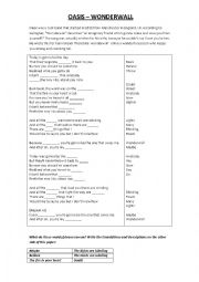 English Worksheet: Oasis - Fill in the gaps