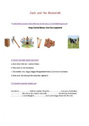 English Worksheet: Jack and the beanstalk