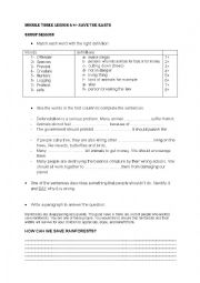English Worksheet: save the earth (group session) 