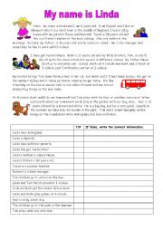 English Worksheet: My name is Linda