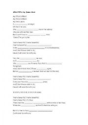 English Worksheet: Beautiful by James Blunt