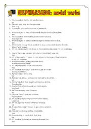 English Worksheet: rephrasing modals