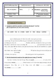 English Worksheet: exam 