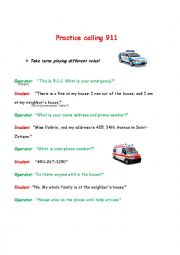 English Worksheet: emergency vehicles