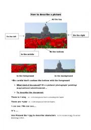 English Worksheet: Describing a picture