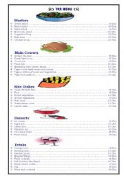 English Worksheet: The Menu