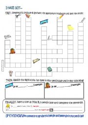 English Worksheet: What have you got in your pencil-case?