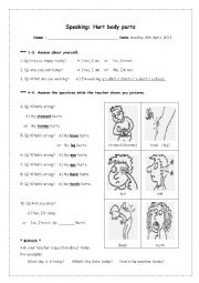 English Worksheet: hurt your body