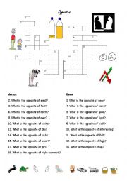 English Worksheet: Opposites Practice