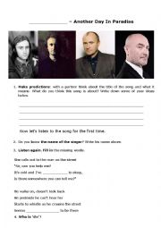 English Worksheet: Phil Collins - Another Day In Paradise