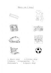 English Worksheet: Shops