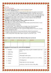 English Worksheet: unit 1 :lesson 6 :package tours(part 2) 