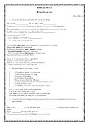 English Worksheet: Brand new me Song Worksheet