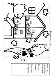 English Worksheet: Rooms in the house